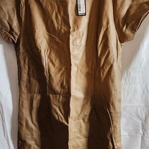 Boohoo Plus PU Cap Sleeve Shift Dress